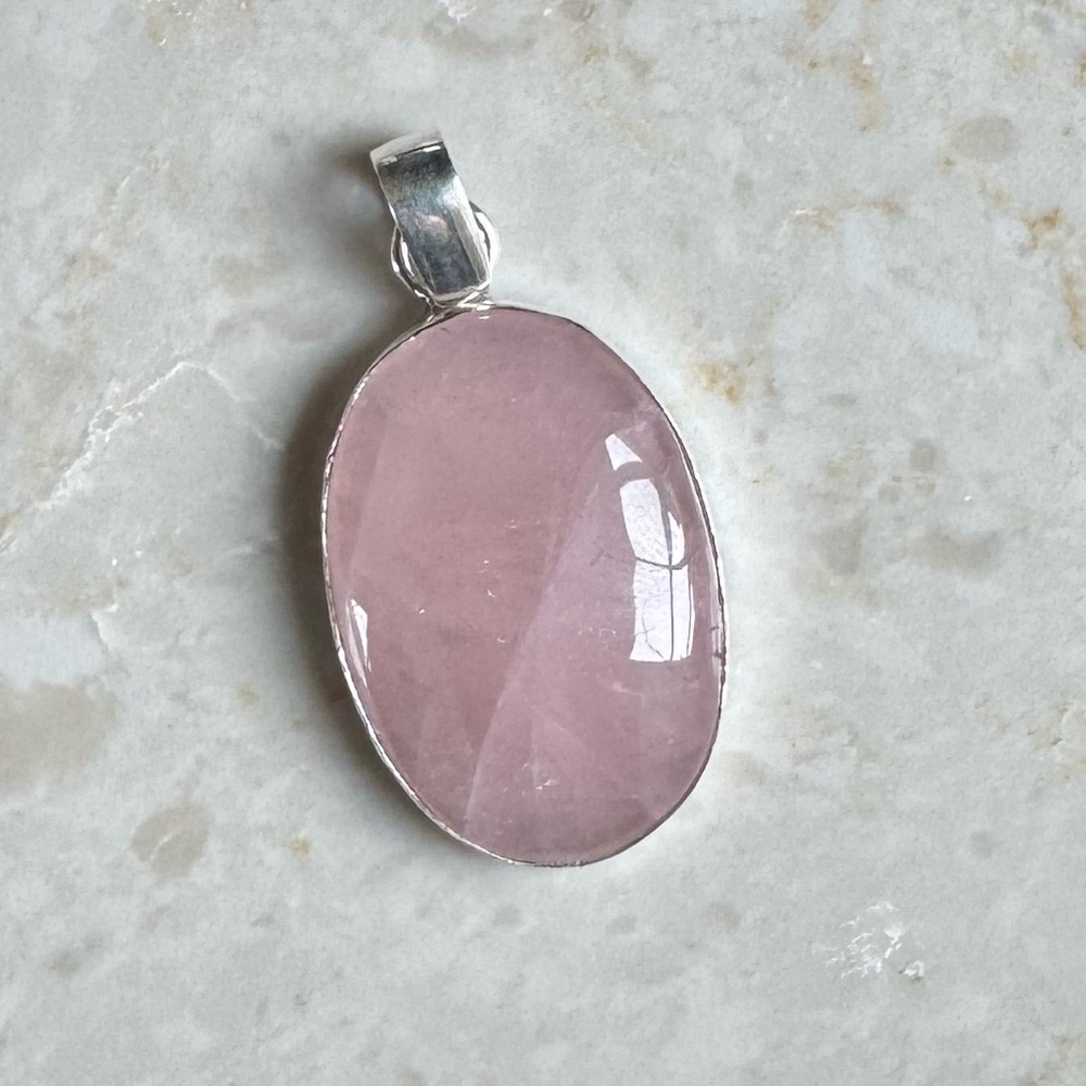 NWOT Sundance The Power of Love Pendant, Rose Quartz, Sterling Silver